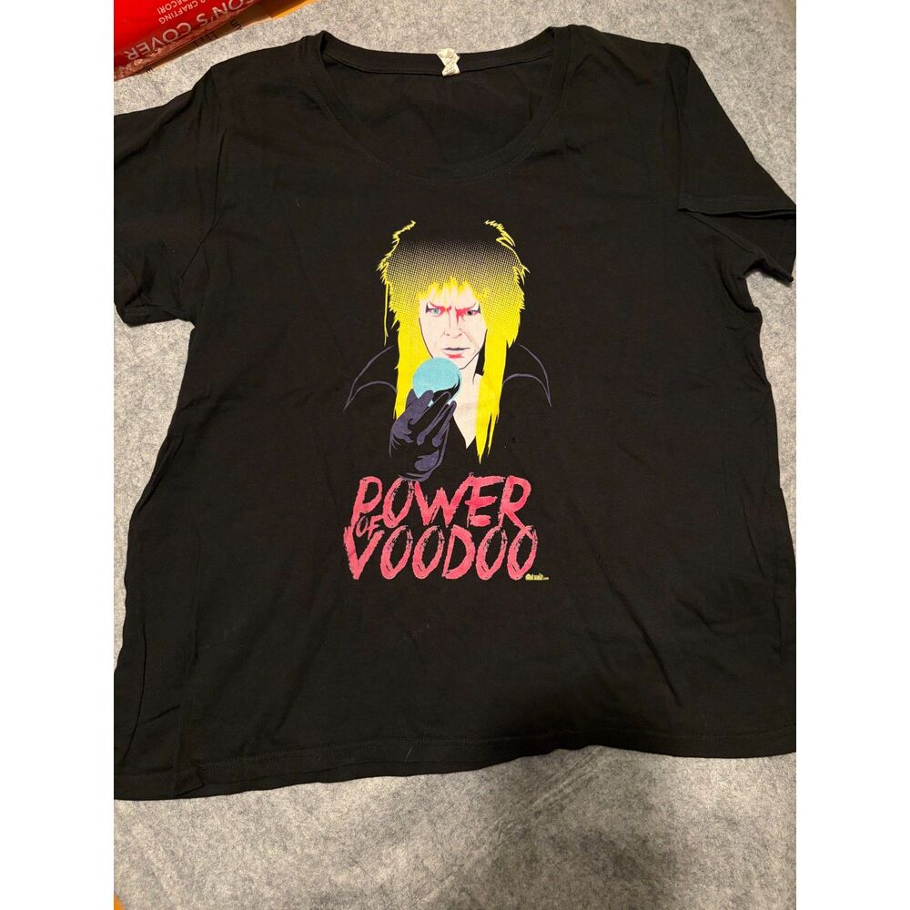 Jareth the Goblin David Bowie 80's Labrynth Power of Vodoo Vintage Black T-Shirt